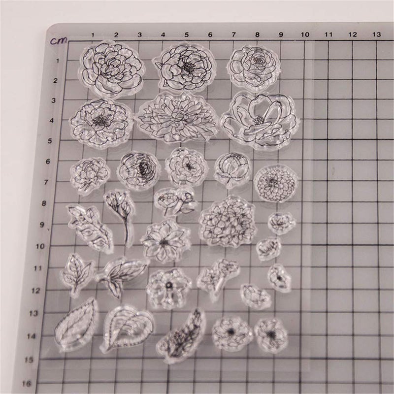 arriettycraft DIY Peony Flowers Leaves Clear Stamps for Card Making or Journaling, Mother's Day Rubber Stamps for Albums Journals Scrapbooking Paper Crafts Decoration - Image 2